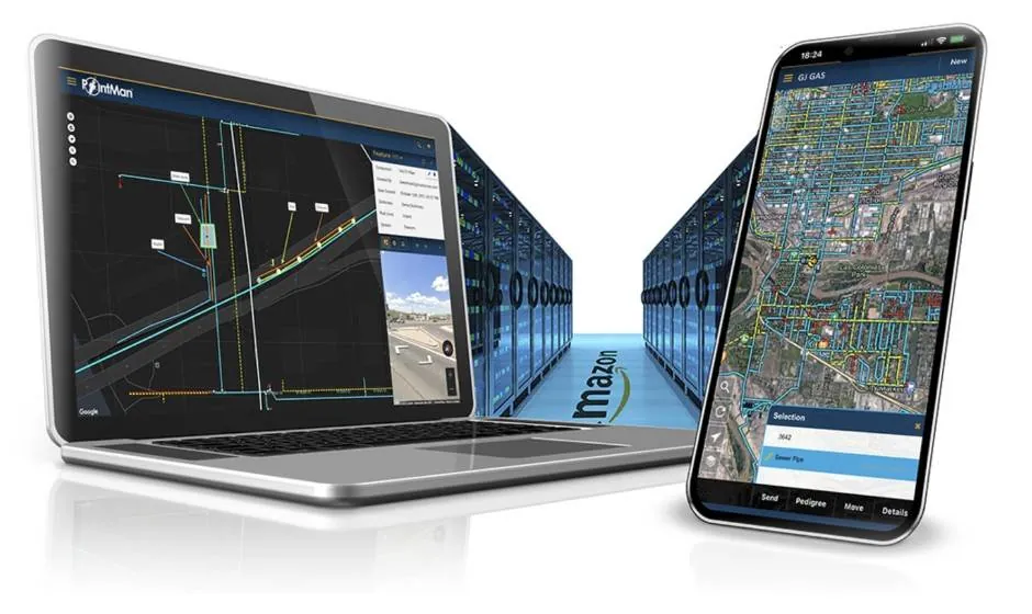 PointMan on a laptop and smartphone, hosted on AWS