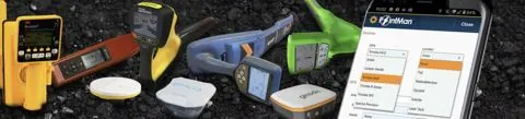 PointMan device settings on a phone with the locators and GNSS receivers it connects to
