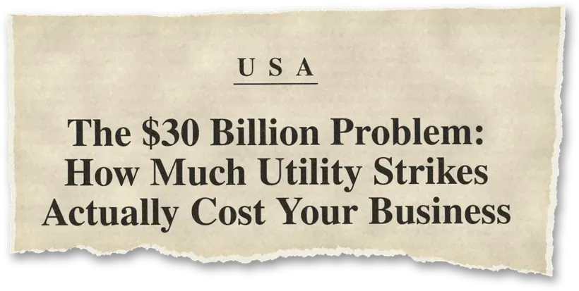 News headline: USA: Utility strikes are estimated to cost U.S. businesses around $30 billion.
